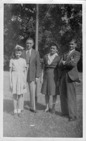 Dad, Barbara and parents c 1947 just before they leave for India