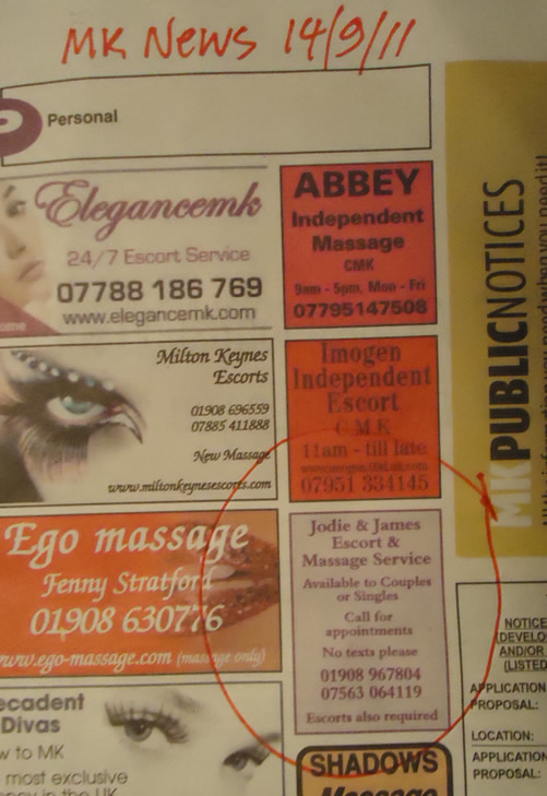 From Milton Keynes paper, September 2011
