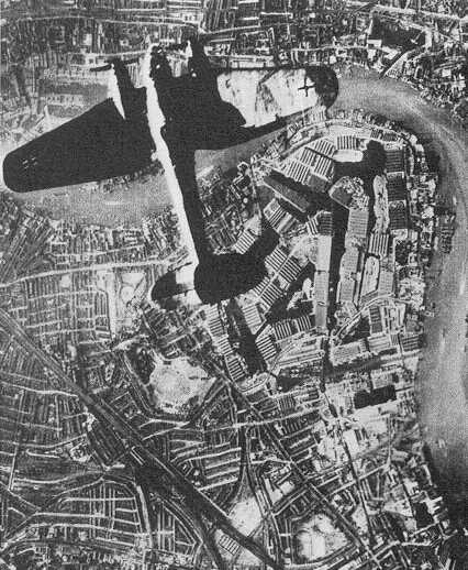 Luftwaffe bombing raid, circa 1941, Surrey docks Air raid on Surrey dock September 1940
