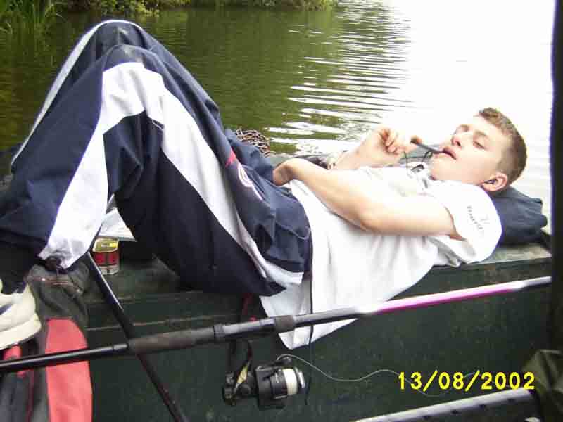 Lloyd relaxing or just bored stiff!