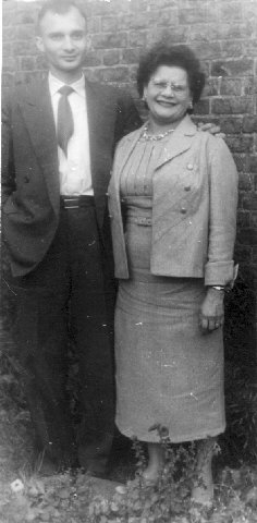 My dad with his mum, Iver, Bucks, UK c 1959