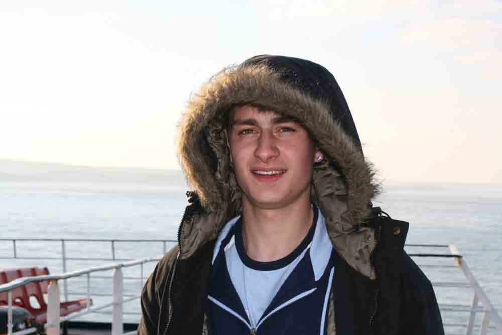 Lloyd onboard the ferry to France