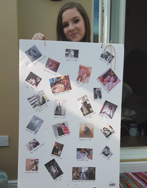 Erin with my picture board