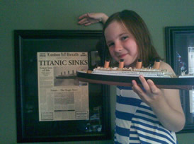 Me with the Titanic model that I made
