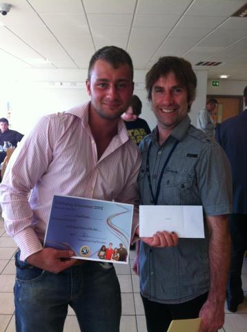 Lloyd, receiving Electrical prize July 2012