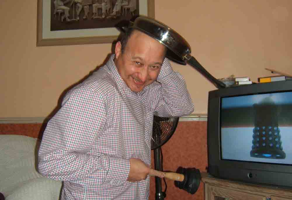 James as a Dalek fighting against the Cyberman, Doctor Who on 8/7/2006