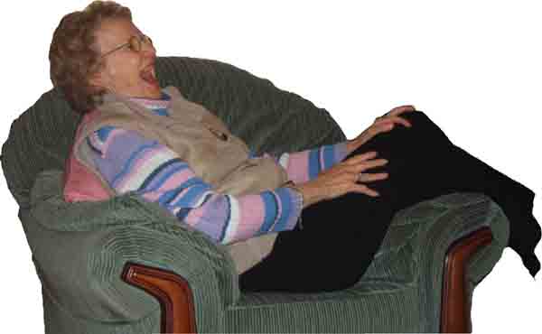 Mum laughing at a joke