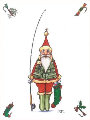 Santa Claus fishing
