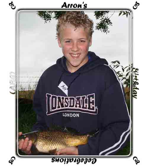 Arron with his first catch of the day!