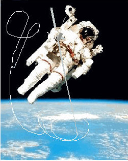 Astronaut fishing  for Trow Pool