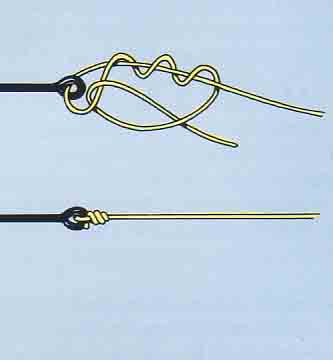 Simple eyed hook knot