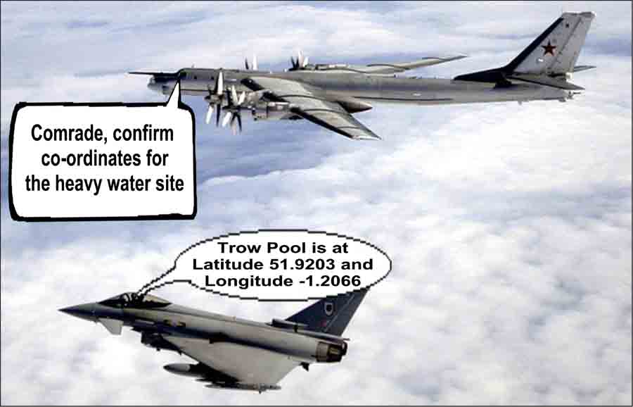 British Typhoon shadows a Russian Bear-H as it flies near UK airspace, August 2007 