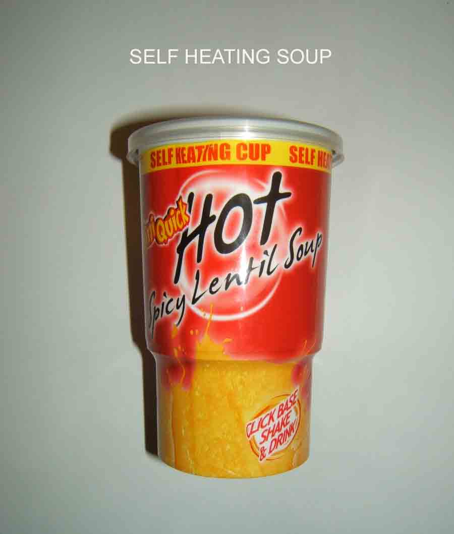 Self heating soup
