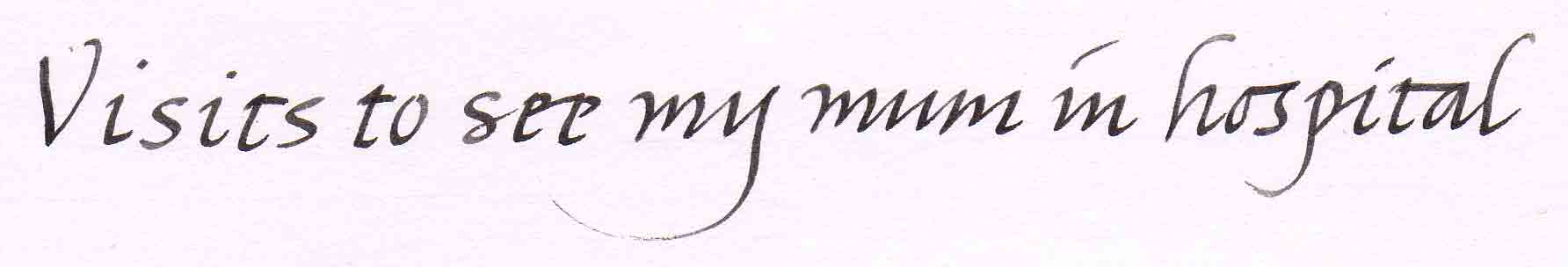 Visits to see my mum in hospital